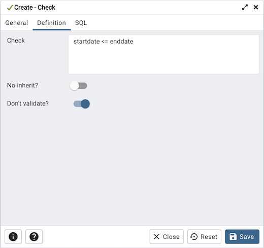 Table dialog check constraint definition