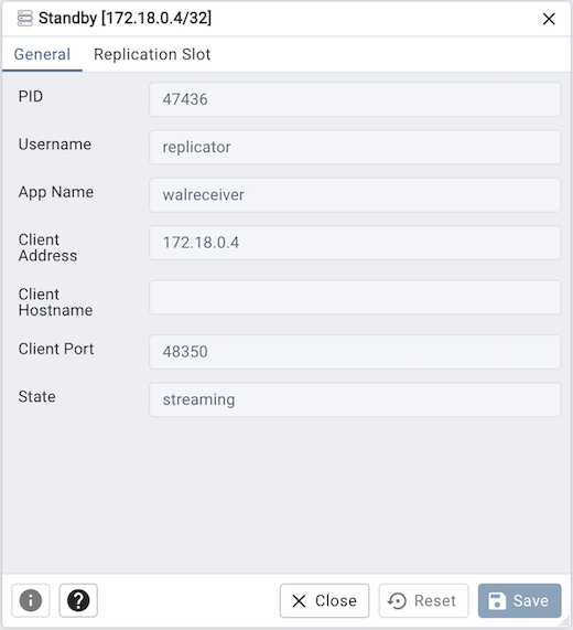 Replica Node dialog general tab