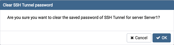 Clear SSH tunnel password