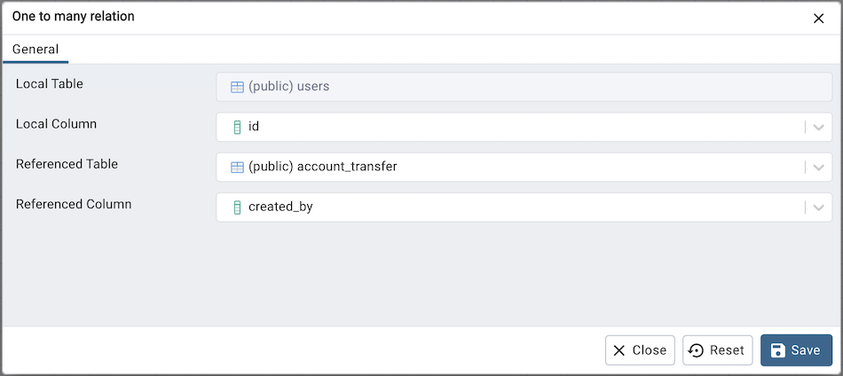 ERD tool 1M dialog